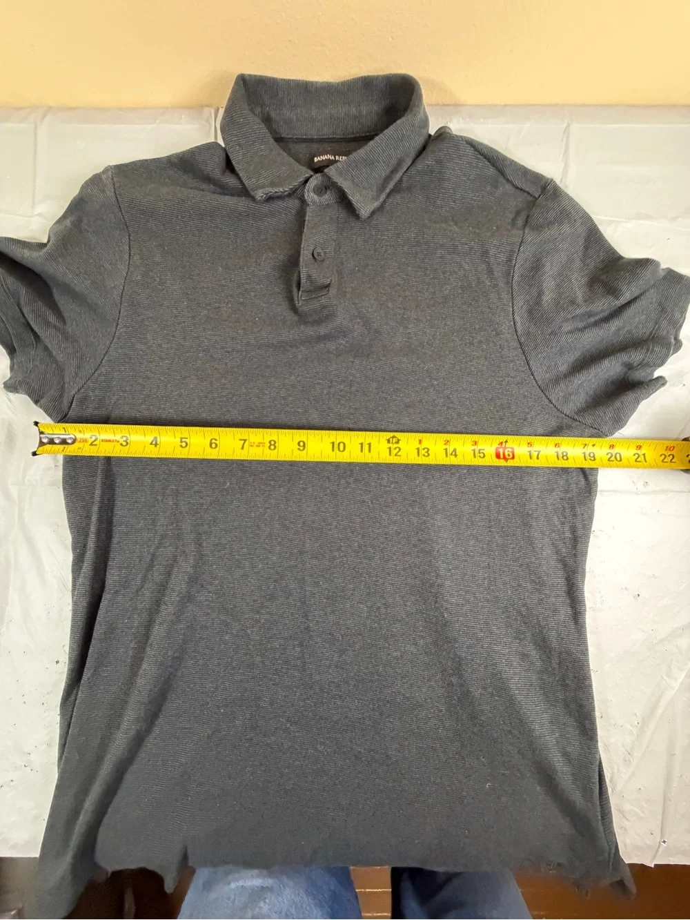 Banana Republic‎ Men's Charcoal Microstripe Polo